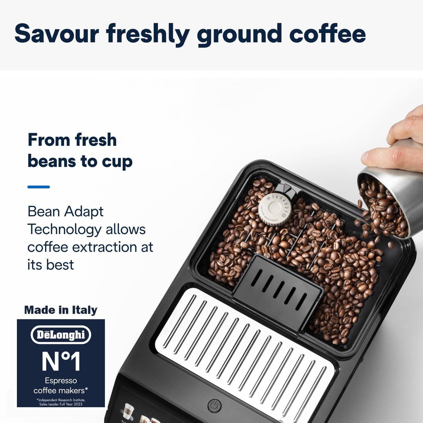 De'Longhi Eletta Explore Coffee Maker Bean To Cup Espresso Machine, +50 Hot & Cold Drinks , 1450 Watt - ECAM450.86.T