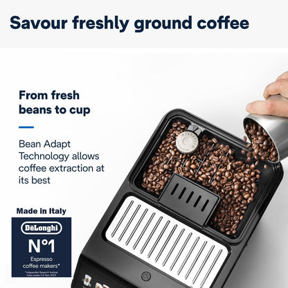 De'Longhi Eletta Explore Coffee Maker Bean To Cup Espresso Machine, +50 Hot & Cold Drinks , 1450 Watt - ECAM450.86.T