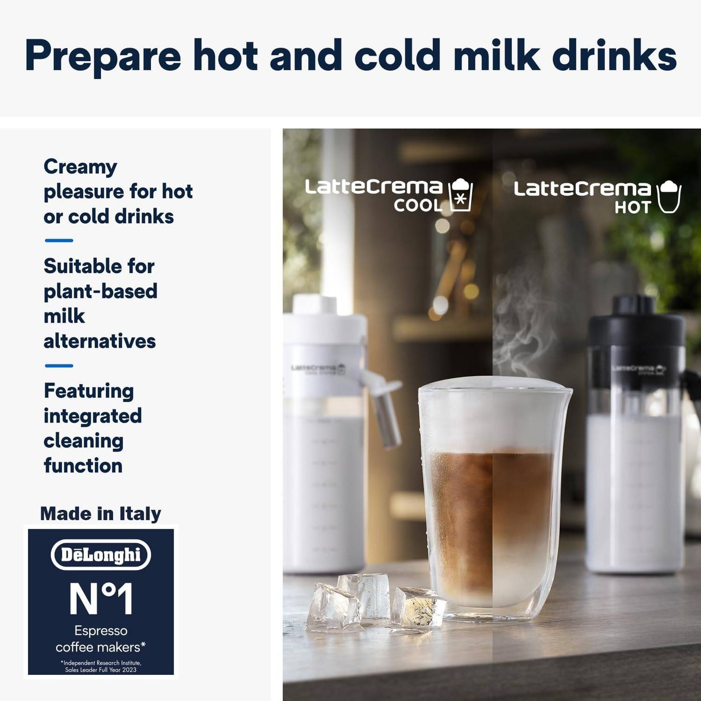 De'Longhi Eletta Explore Coffee Maker Bean To Cup Espresso Machine, +50 Hot & Cold Drinks , 1450 Watt - ECAM450.86.T