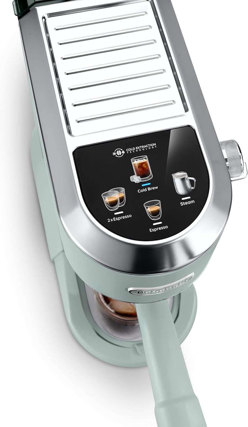 De'Longhi Dedica Duo EC890.GR, Barista Coffee Machine with Pump, Espresso and Cold Brew, Manual Machine with LatteArt Steam Rod, 15 cm Wide, 2 Espresso, Touch Screen, Cup up to 13 cm 1 L 1450 W EC890.GR Green