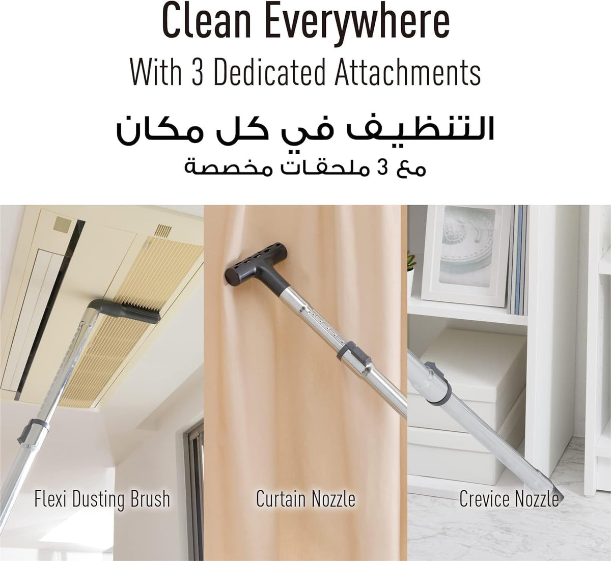 Panasonic Bagless Canister Vacuum, 2000W, MC-CL605KA49, Dust Capacity 2.2L, HEPA Filter,Full Capture Nozzle, Curtain Nozzle, AC Duct Cleaning Nozzle, Made in Malaysia- 1 Year Warranty