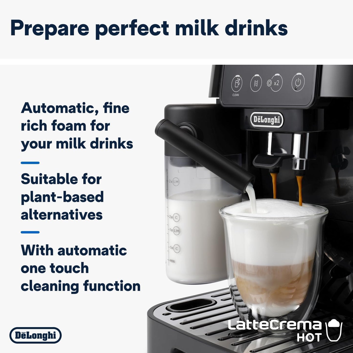 De'Longhi Fully Automatic Coffee Machine MAGNIFICA START Bean to Cup Espresso Machine, 6+ Functions for Espresso, Americano, Cappuccino, Latte, Macchiato & More Recipes ECAM220.60.B