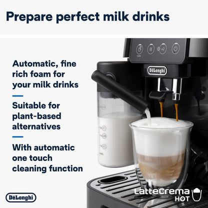 De'Longhi Fully Automatic Coffee Machine MAGNIFICA START Bean to Cup Espresso Machine, 6+ Functions for Espresso, Americano, Cappuccino, Latte, Macchiato & More Recipes ECAM220.60.B