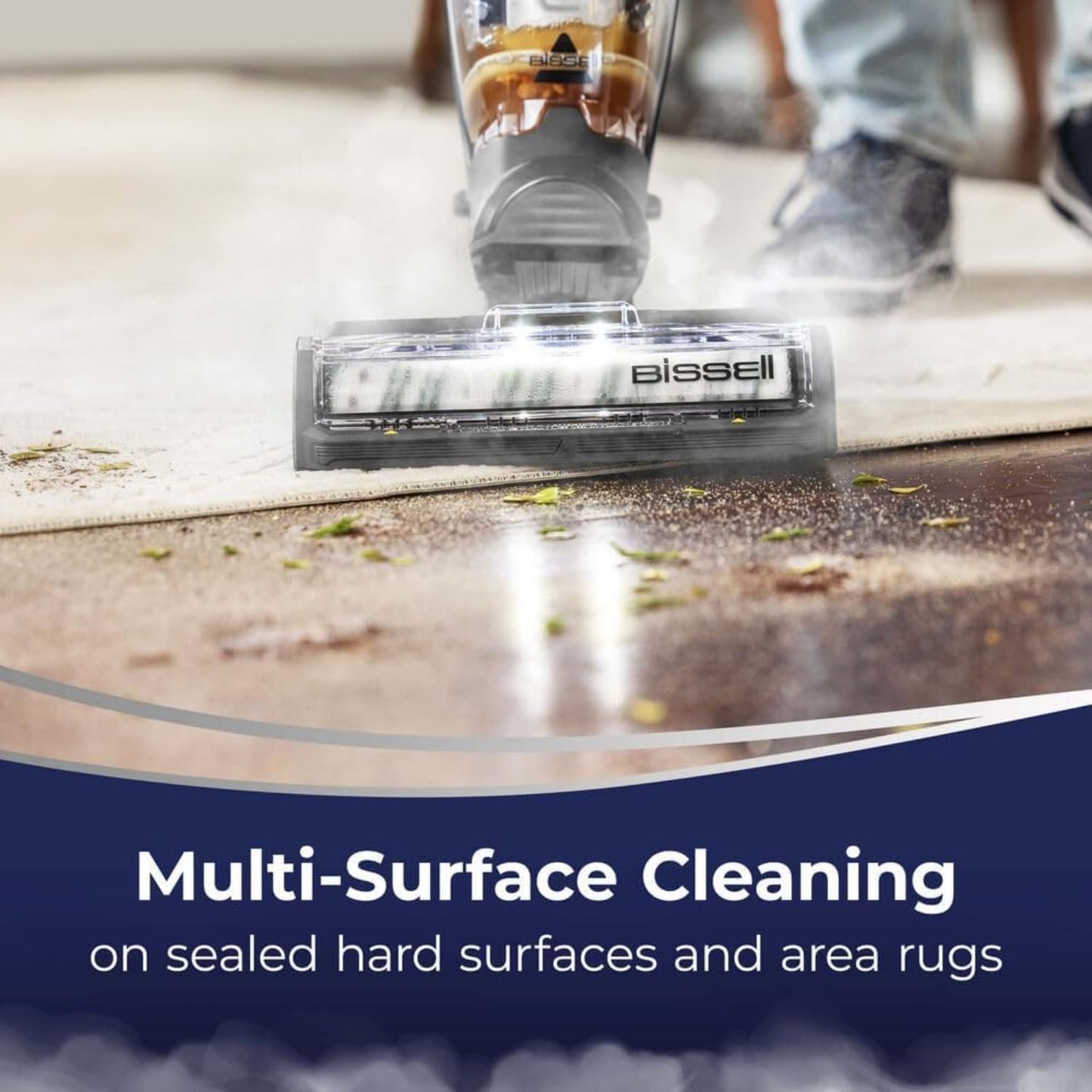 Bissell Crosswave Hydrosteam All-in-One Wet and Dry Vacuum Cleaner: HydroSteam™ Technology, Tangle-Free Design, Multi-Surface Cleaning for Hard Floors 1100 W 3527E Titanium/Black