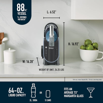 Ninja SLUSHi Professional Frozen Drink Maker with Rapid Chill Technology 5 Preset Programs, Frozen Margaritas, Frappés , Middle East Version 1.9 L 200 W FS301ME Black
