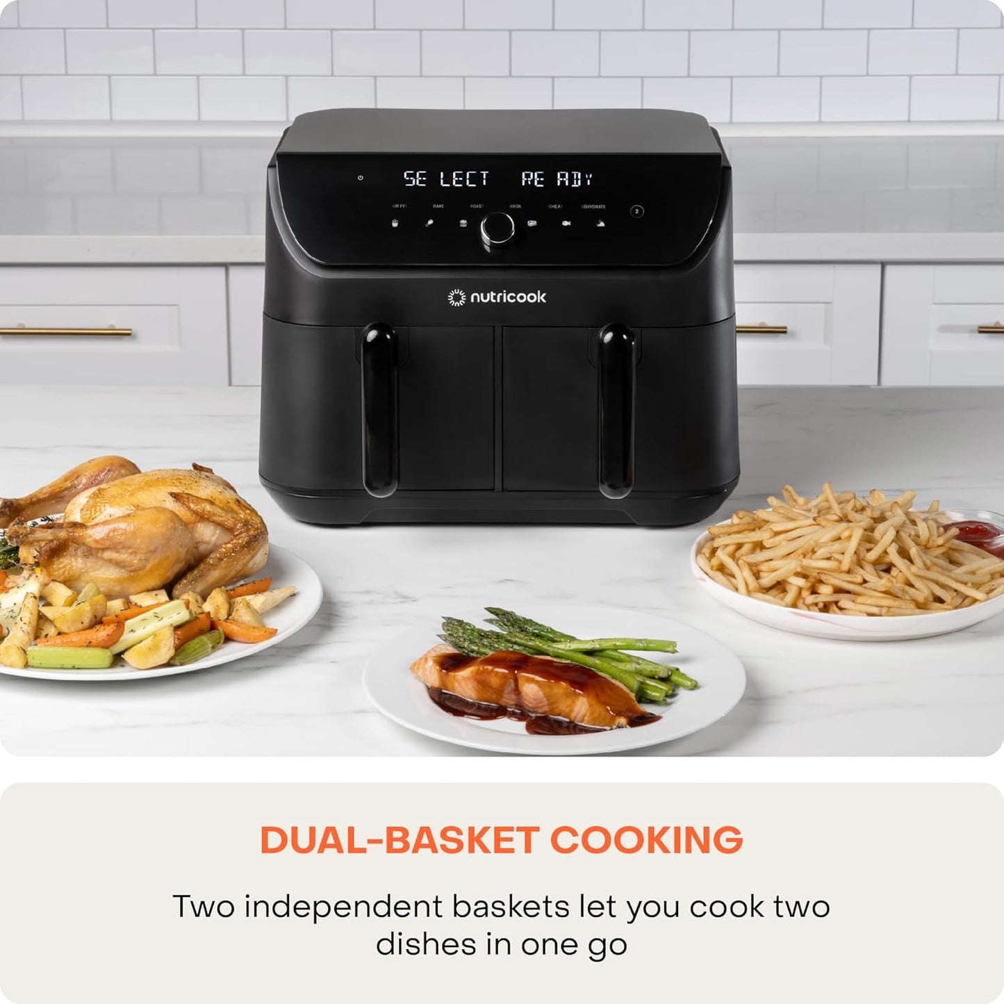 Nutricook Duo 2 Air Fryer, 8.5 Liters, 2400 Watt, Black- AFD185