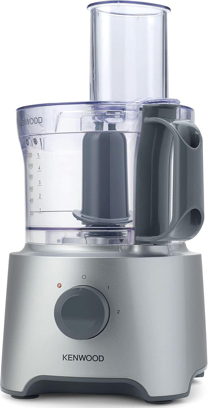 Kenwood MultiPro Compact Food Processor, 800 Watt, Silver - FDP302SI