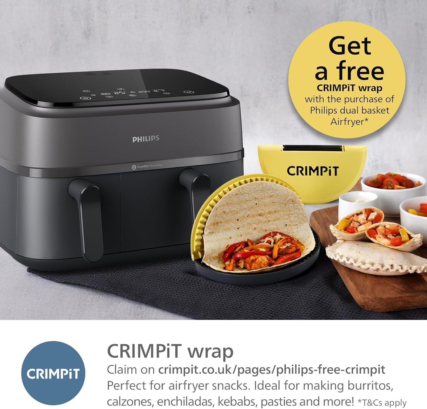 Philips 3000 Series Digital Air Fryer, 9 Liters, 2750 Watt, Black and Silver - ‎NA350