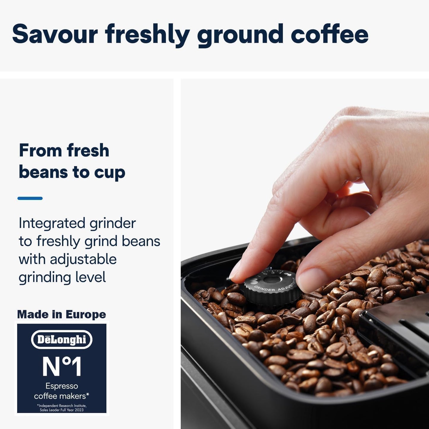 Delonghi- Magnifica EVO Bean to Cup Fully Automatic Coffee Machine, Traditional Milk Frother, Built In Grinder, ECAM290.81.TB, Titanium & Black,