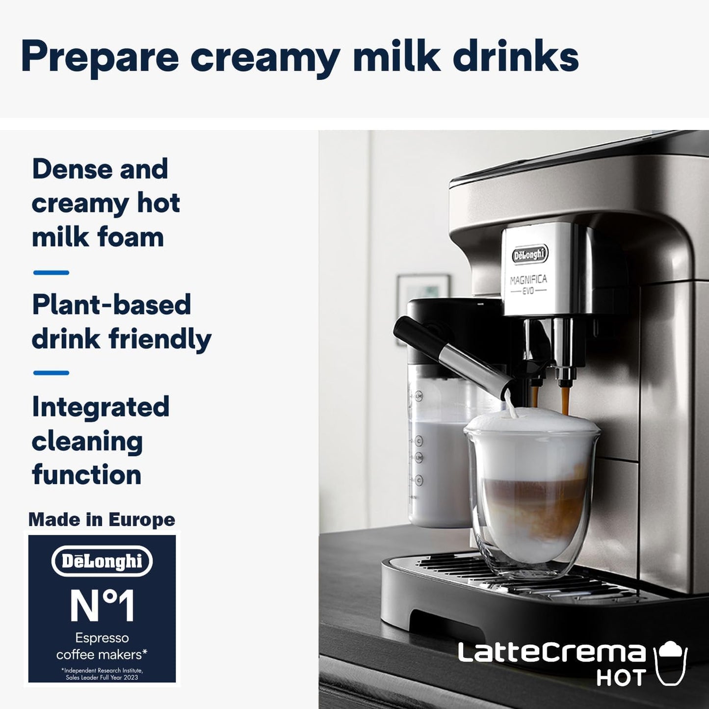 De'Longhi Magnifica Evo Fully Automatic Bean To Cup Coffee Machine With In Built Grinder,Soft Touch Button Cappuccino,LatteMacchiato,Espresso Coffee Maker Italian Design,ECAM290.81.TB