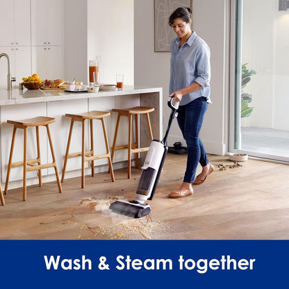 Floor One S5 Steam Wet and Dry Corded Vacuum Cleaner and Steam Mop, suction with iLoop Smart Sensor Technology and screen, Streak-Free and Self-Cleaning Dual Tank Feature 0.7 L 1500 W SW101000UK White