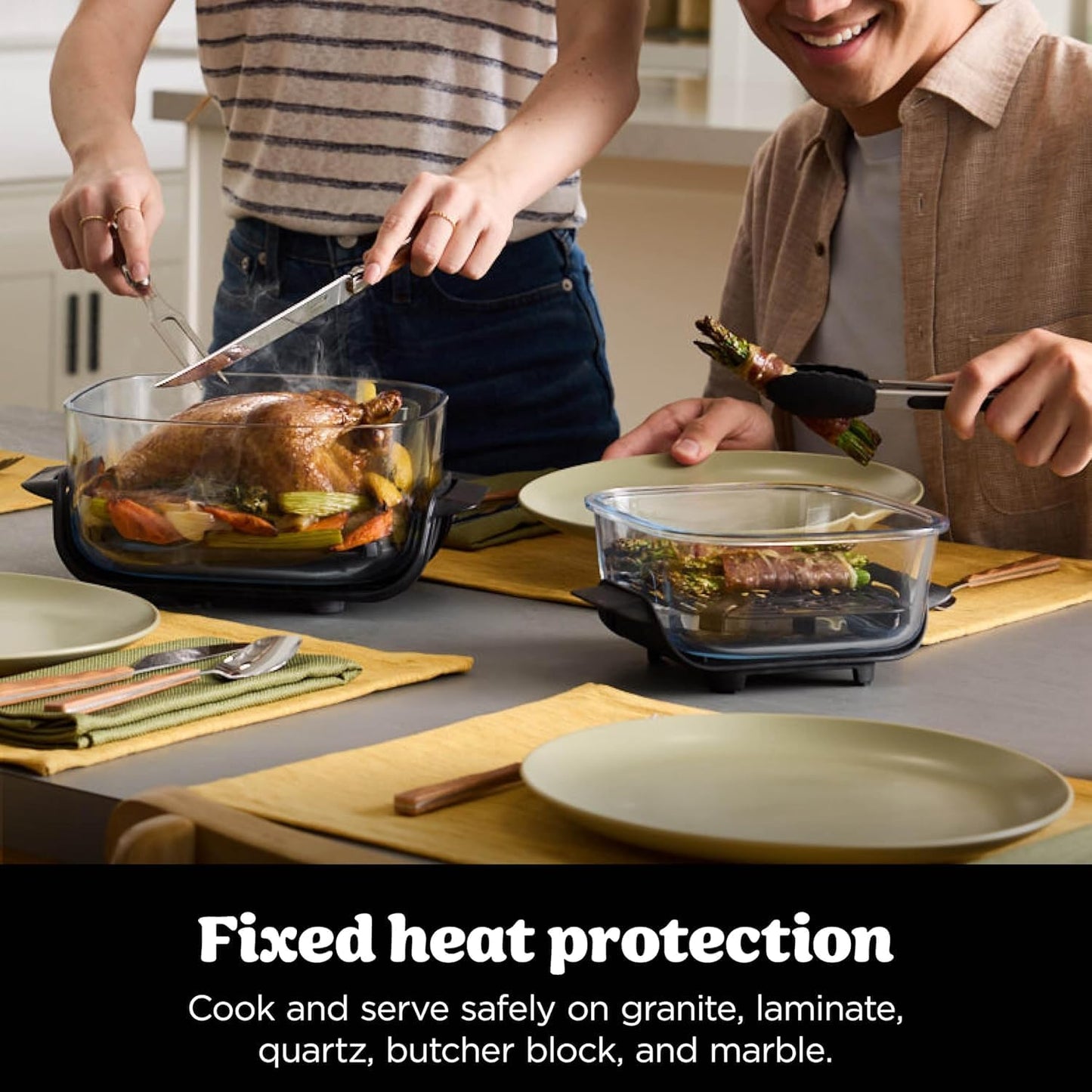 Ninja CRISPi Portable Air Fryer, 3.8L & 1.4L, 4 in 1, Air Fry, Roast, Keep Warm, Recrisp, Space Saving, Compact Design, 2 Removable Glass Containers and Lids, 1700W,