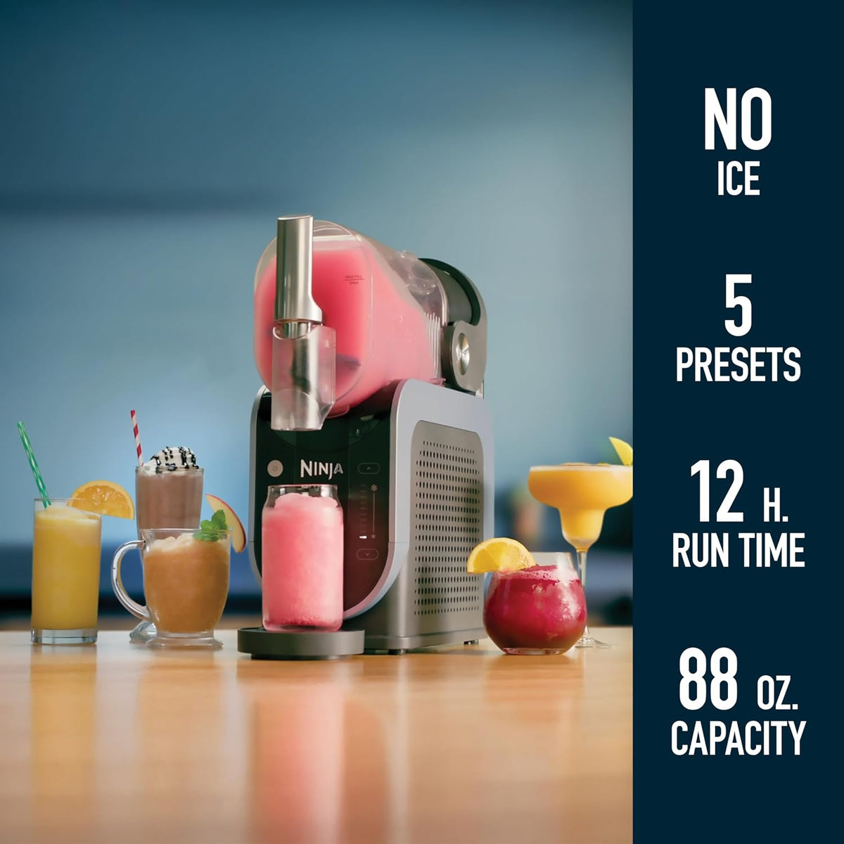 Ninja SLUSHi Professional Frozen Drink Maker with Rapid Chill Technology 5 Preset Programs, Frozen Margaritas, Frappés , Middle East Version 1.9 L 200 W FS301ME Black