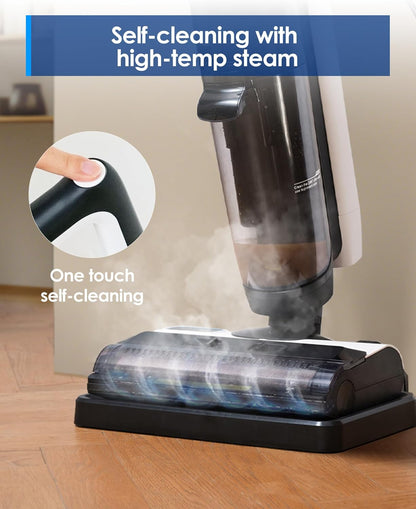 Tineco iFLOOR 5 All-in-One steam cleaner for wooden floors, ideal for sticky dirt, high temperature steam 120°C, self-cleaning