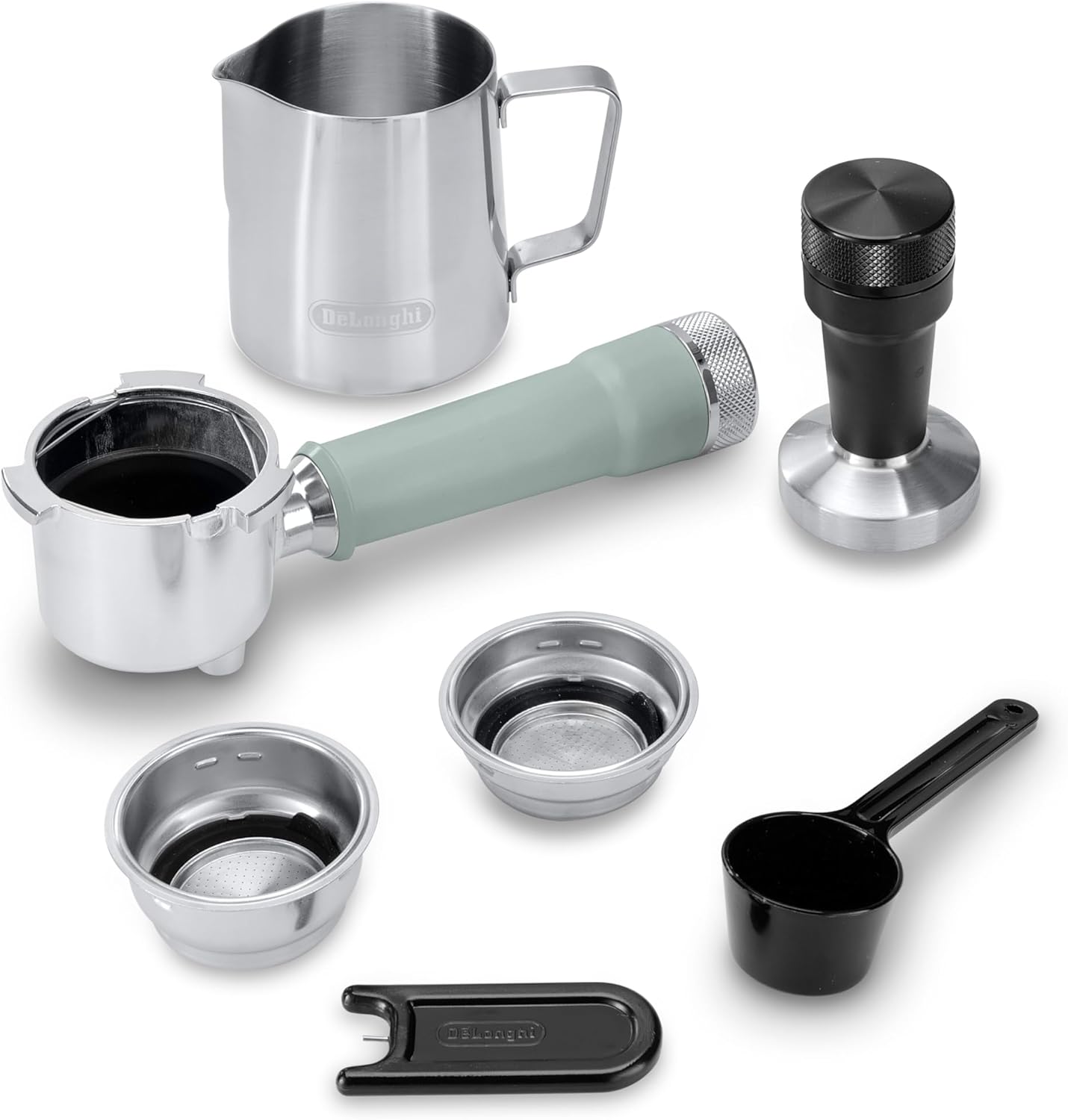 De'Longhi Dedica Duo EC890.GR, Barista Coffee Machine with Pump, Espresso and Cold Brew, Manual Machine with LatteArt Steam Rod, 15 cm Wide, 2 Espresso, Touch Screen, Cup up to 13 cm 1 L 1450 W EC890.GR Green