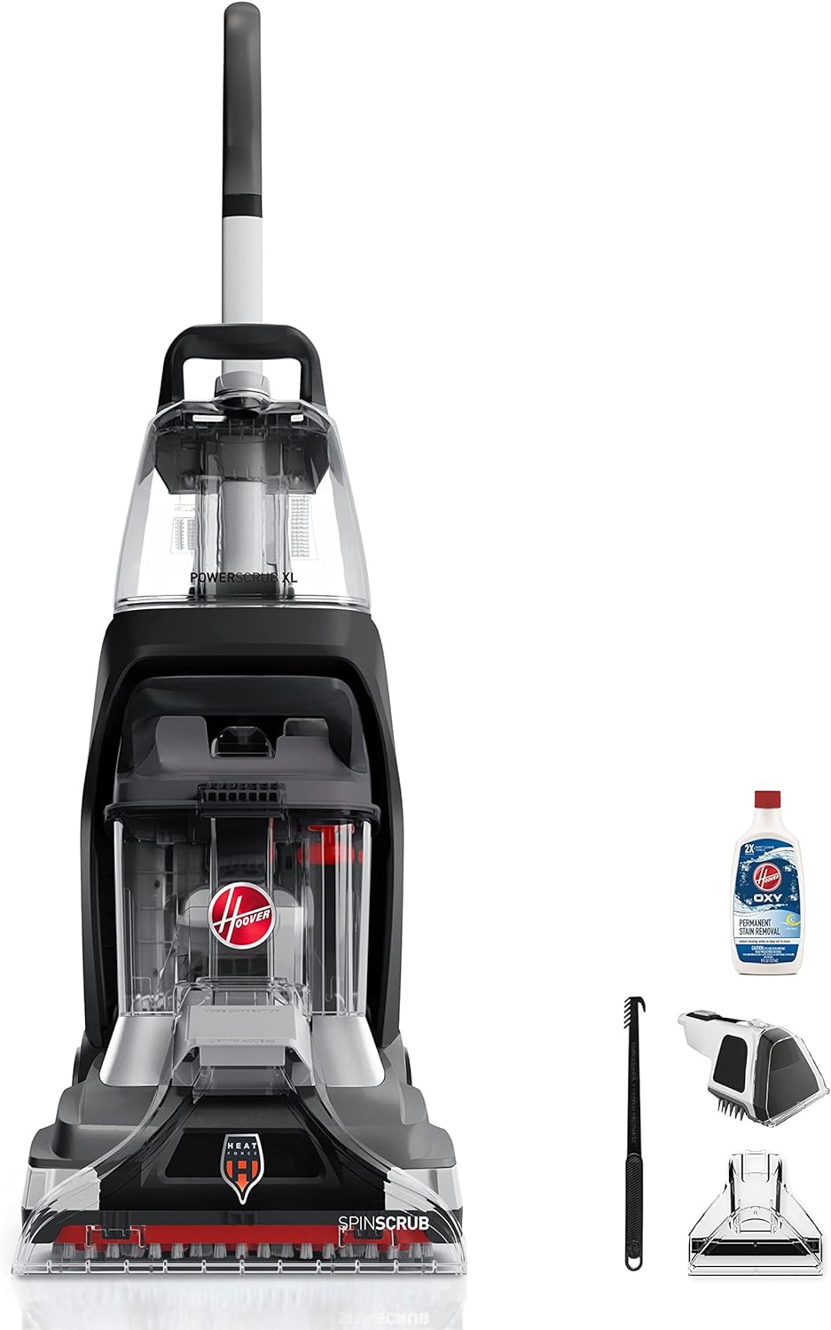 Hoover Carpet Washer Power Scrub Xl+ With Spinscrub Technology Quick Dry Time, FH68002, 4.5 L 1200 W CDCW-PSME Black/Silver