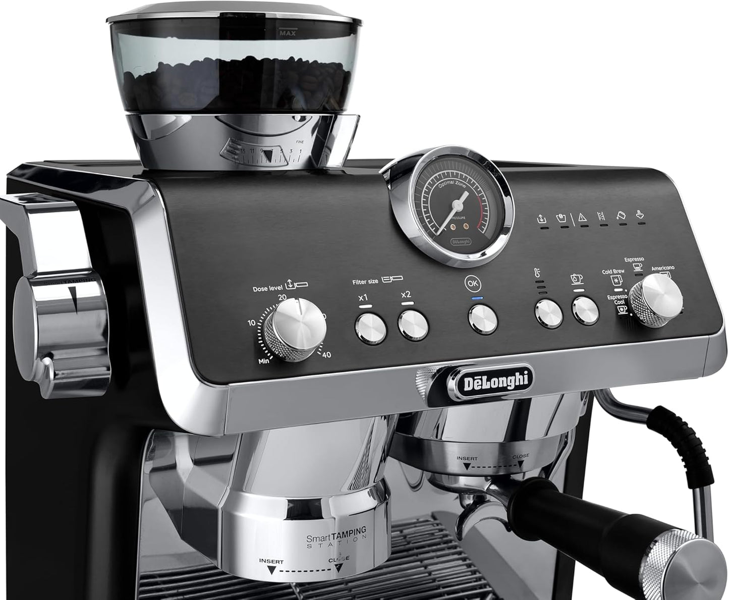 Delonghi La Specialista Opera Manual Coffee Machine, 2 Liters - 1550 Watt, Black - EC9555.BK