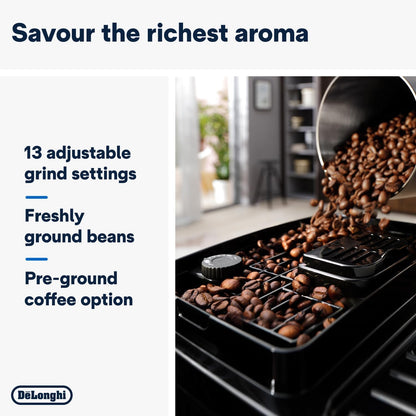 De'Longhi Fully Automatic Coffee Machine MAGNIFICA START Bean to Cup Espresso Machine, 6+ Functions for Espresso, Americano, Cappuccino, Latte, Macchiato & More Recipes ECAM220.60.B