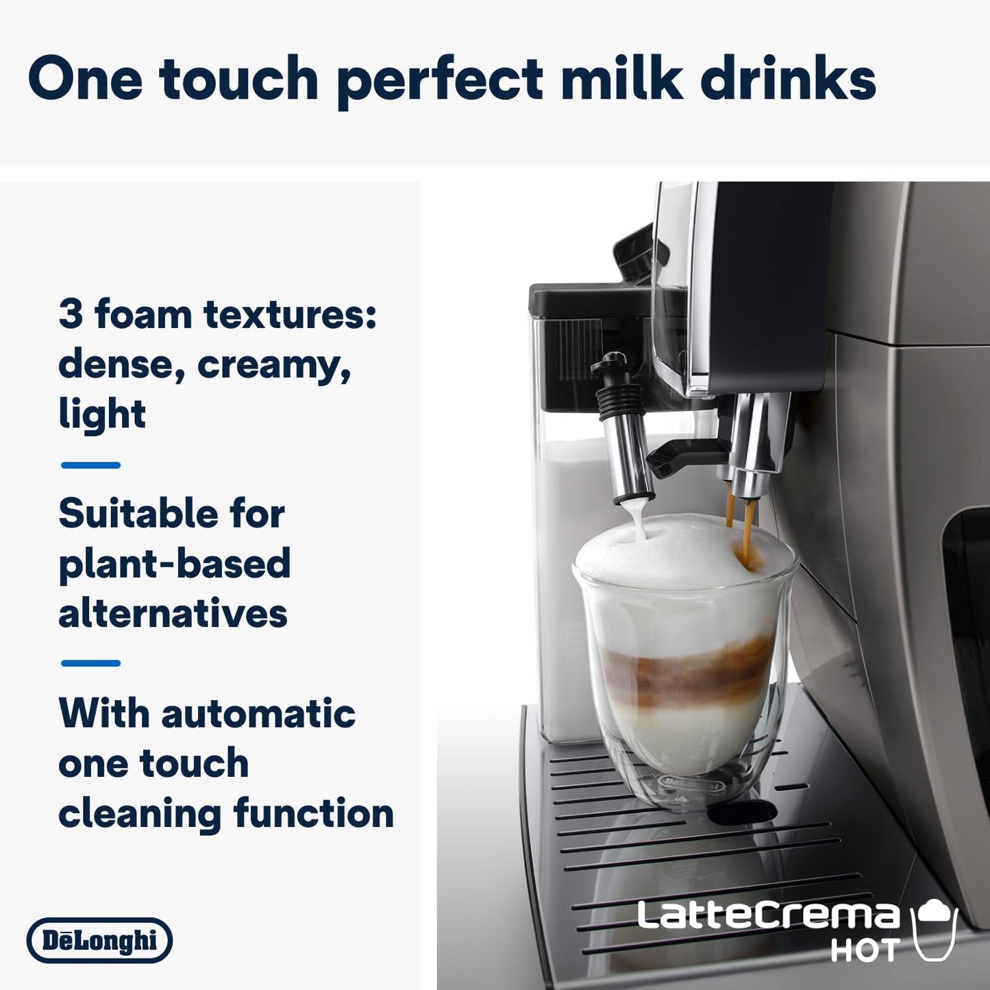 De'Longhi Dinamica Plus Bean To Cup Espresso Machine - 18 Drinks ECAM380 85 SB