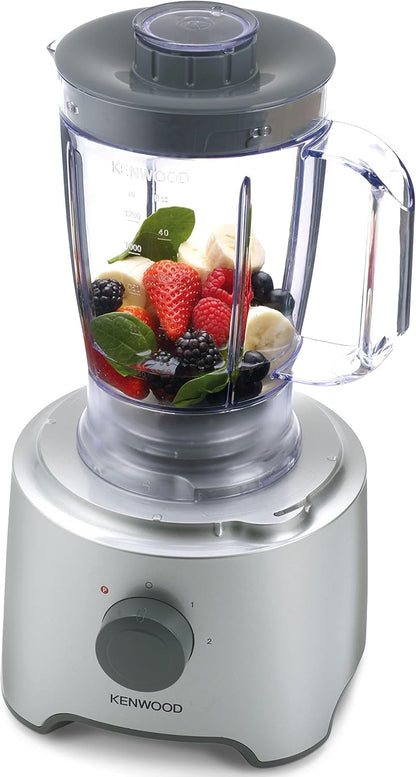 Kenwood MultiPro Compact Food Processor, 800 Watt, Silver - FDP302SI