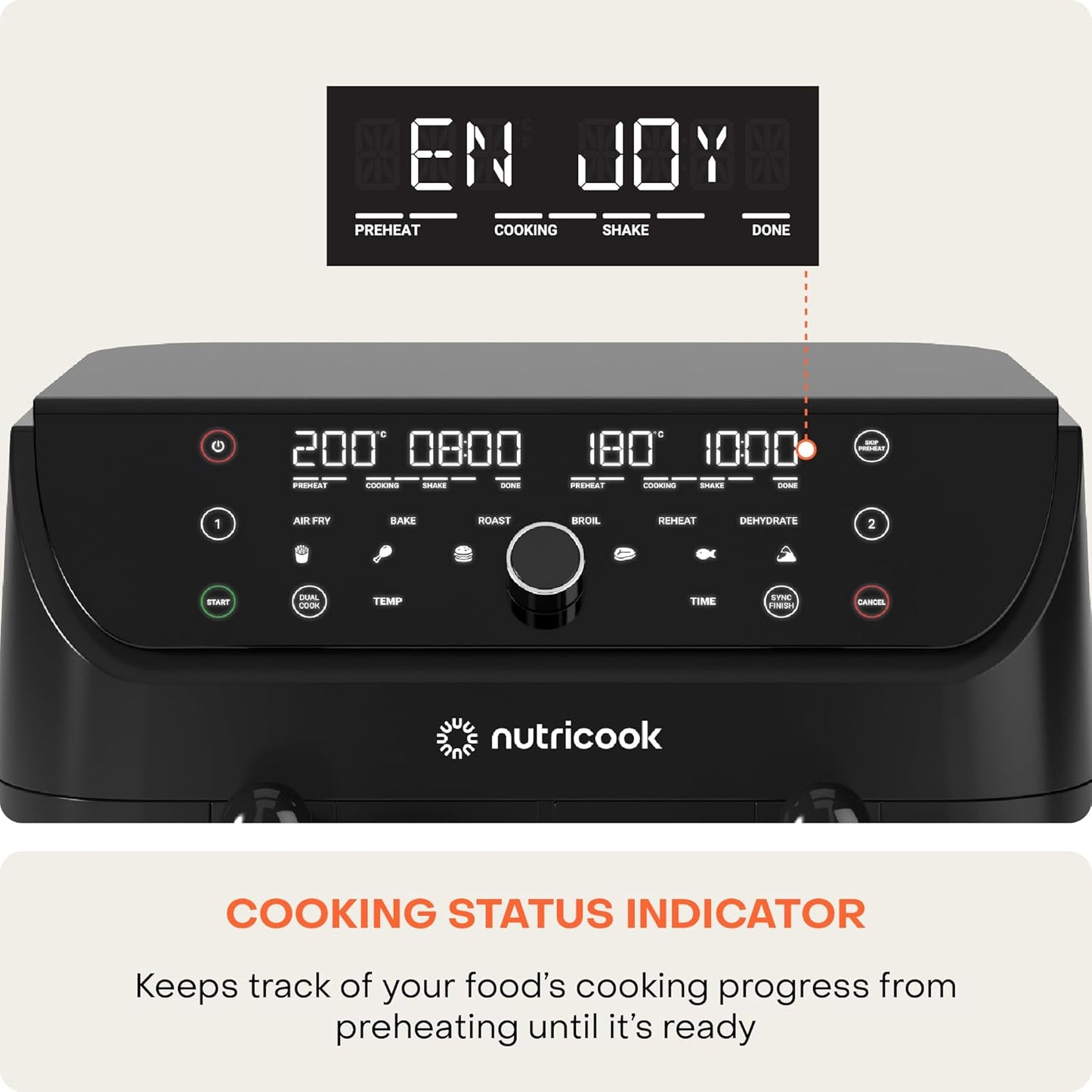 Nutricook Duo 2 Air Fryer, 8.5 Liters, 2400 Watt, Black- AFD185