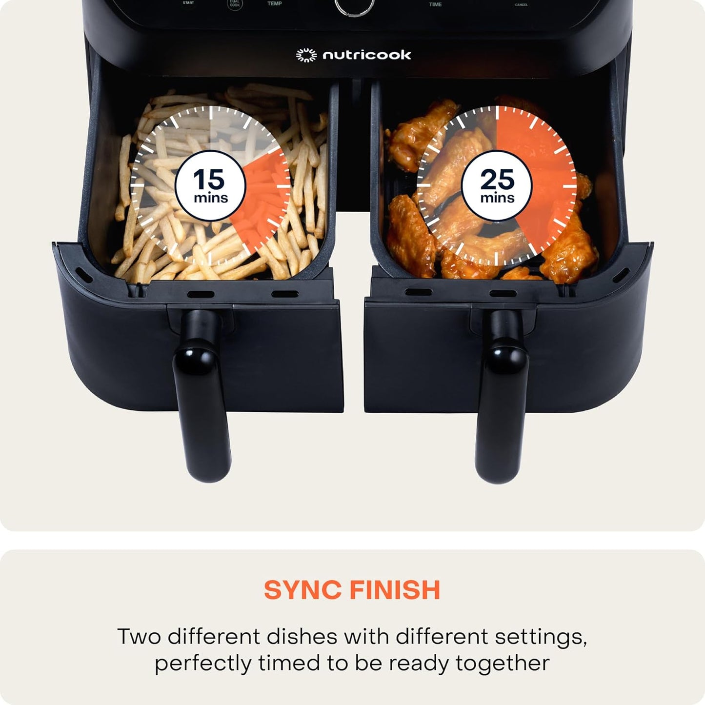 Nutricook Duo 2 Air Fryer, 8.5 Liters, 2400 Watt, Black- AFD185
