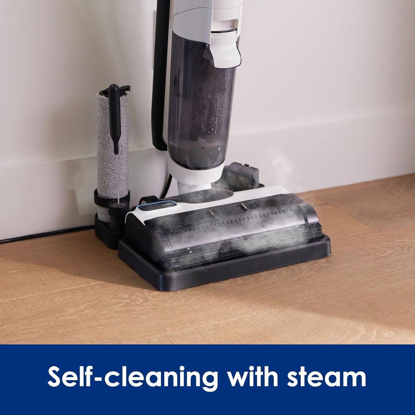 Floor One S5 Steam Wet and Dry Corded Vacuum Cleaner and Steam Mop, suction with iLoop Smart Sensor Technology and screen, Streak-Free and Self-Cleaning Dual Tank Feature 0.7 L 1500 W SW101000UK White