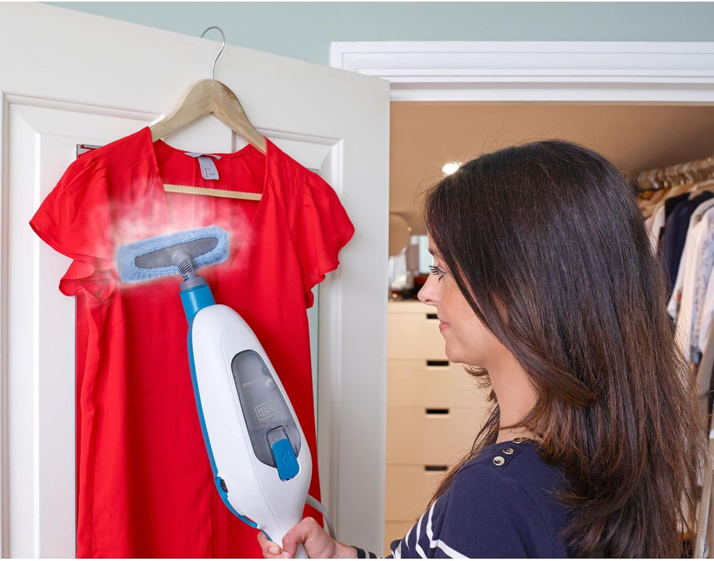 Black & Decker 1300W 10-in-1 Electric Steam Mop with 10 attachments White FSMH13E10-B5