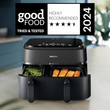 Philips 3000 Series Digital Air Fryer, 9 Liters, 2750 Watt, Black and Silver - ‎NA350