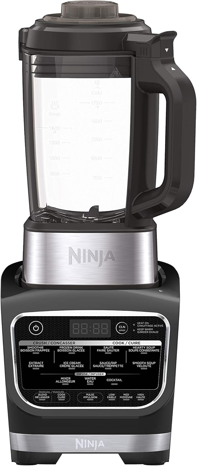 Ninja Foodie Countertop Blender with Attachments, 1.8 Liters, 1000W, Black and Silver - HB150