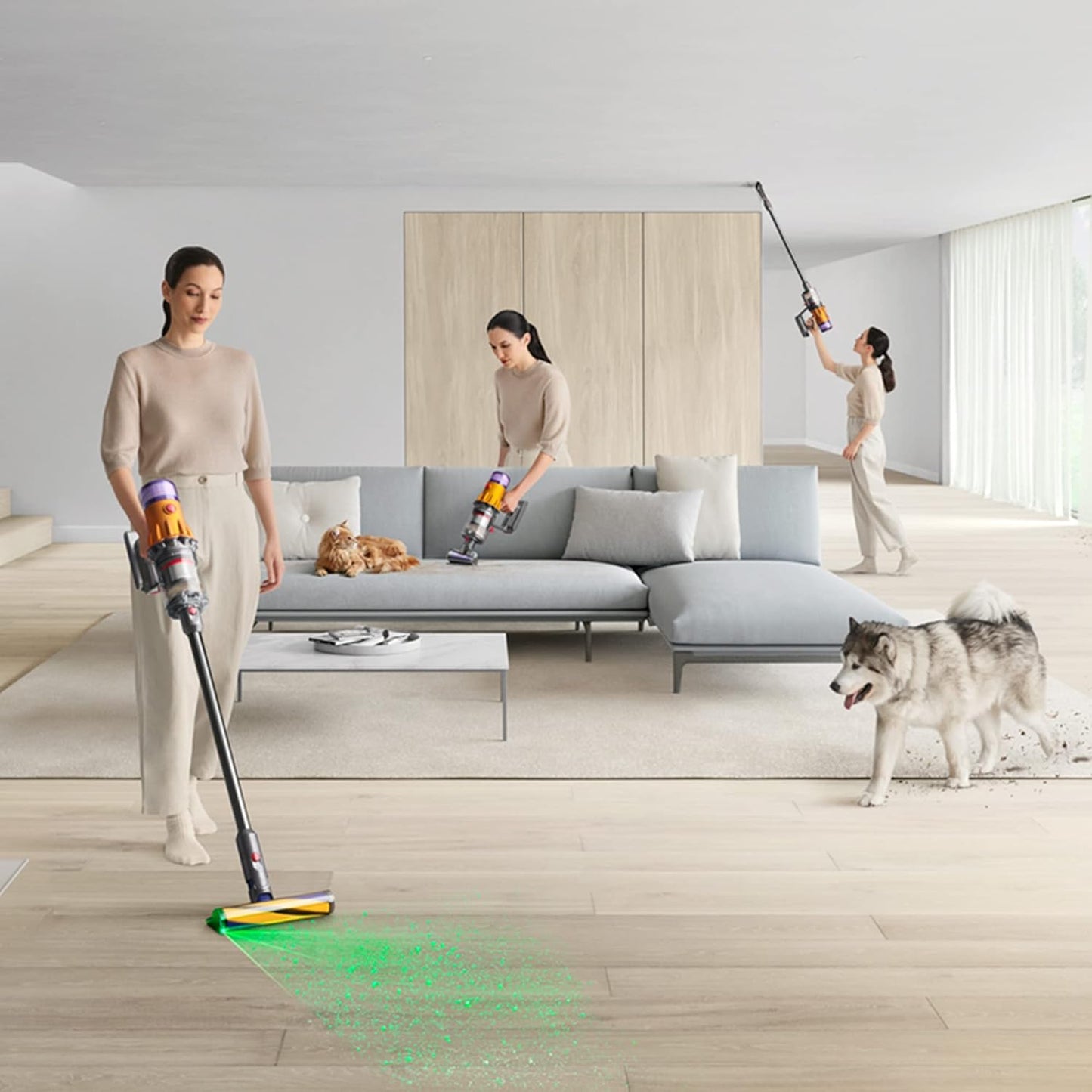 Dyson V12 Detect Slim Absolute Cordless Vacuum Cleaner, 350W, 3.5HRS Charge Time - Yellow/Nick