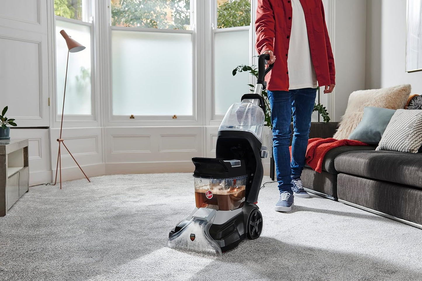 Hoover Carpet Washer Power Scrub Xl+ With Spinscrub Technology Quick Dry Time, FH68002, 4.5 L 1200 W CDCW-PSME Black/Silver