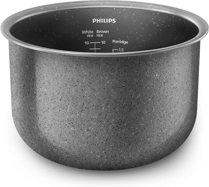 Philips Digital Rice Cooker - Smart 3D Heating, 10 Preset Programs, Multifucntion, Automatic Keep Warm Function, 1.8 L 940 W HD4515/55 White