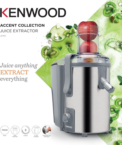 Kenwood Juice Extractor, 1.5 Liters, 700 Watt, Silver - JEM51.000GS