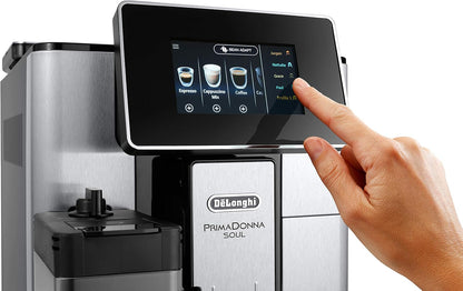 De'Longhi Primadonna Soul, Fully Automatic Bean to Cup, Espresso an Cappuccino Coffee Maker, ECAM610.75.mb, Black and Silver