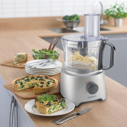 Kenwood MultiPro Compact Food Processor, 800 Watt, Silver - FDP302SI