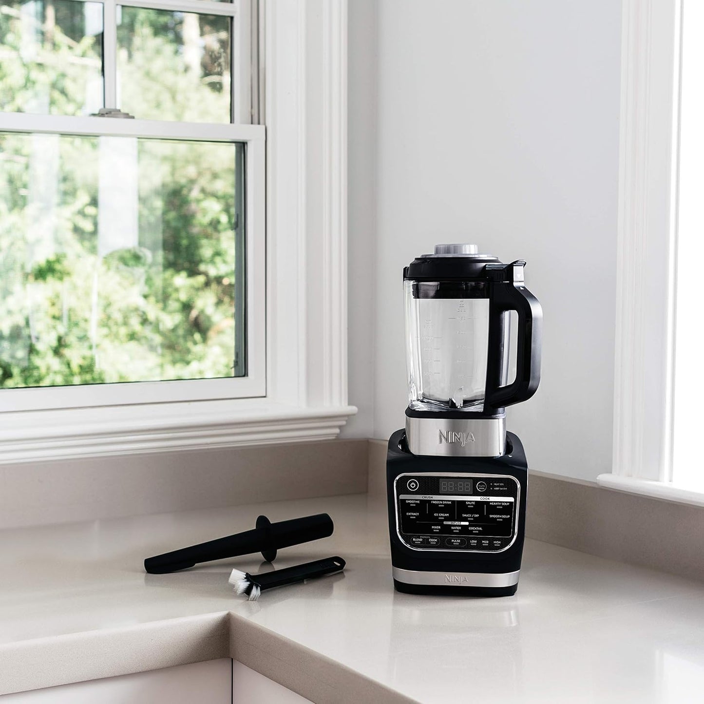 Ninja Foodie Countertop Blender with Attachments, 1.8 Liters, 1000W, Black and Silver - HB150