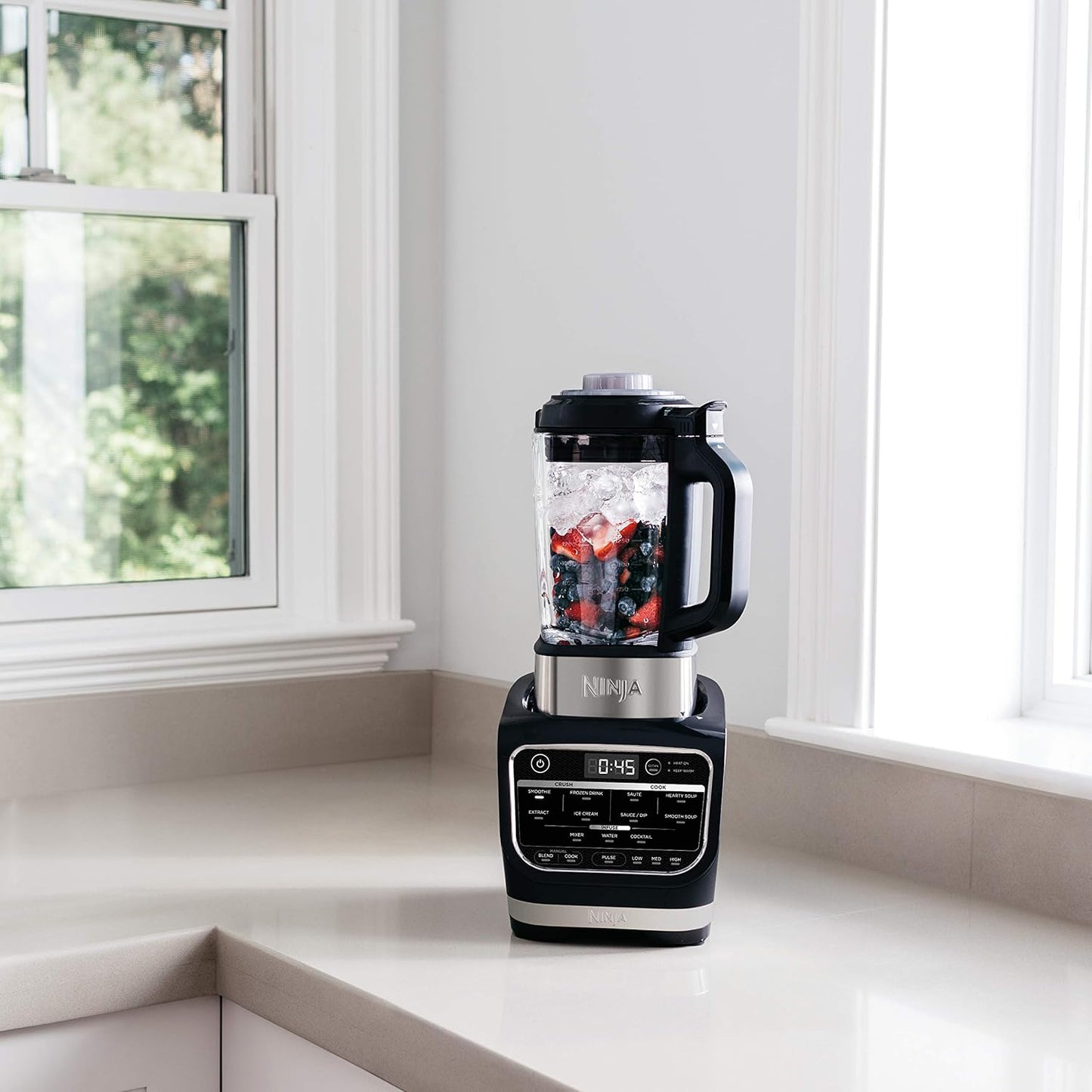 Ninja Foodie Countertop Blender with Attachments, 1.8 Liters, 1000W, Black and Silver - HB150