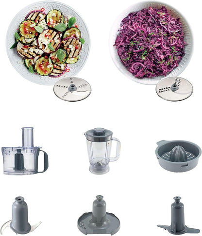 Kenwood MultiPro Compact Food Processor, 800 Watt, Silver - FDP302SI