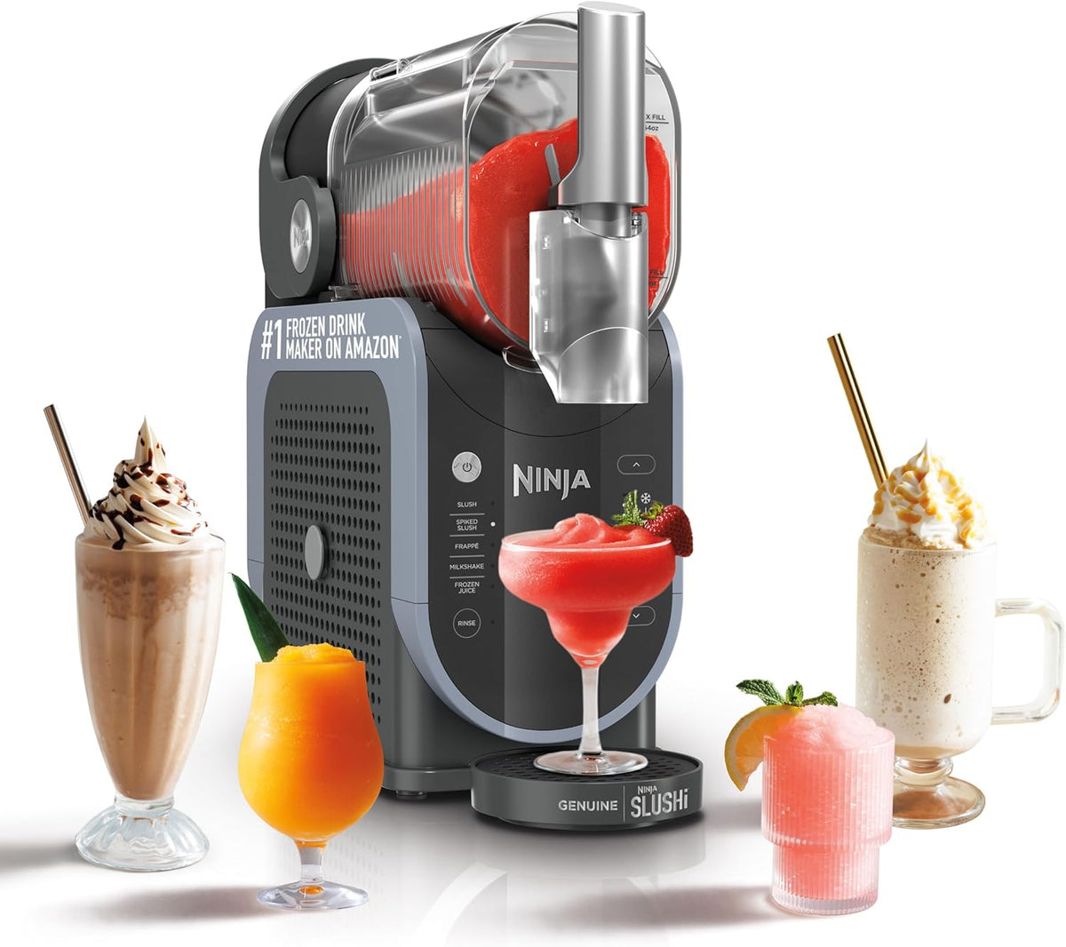 Ninja SLUSHi Professional Frozen Drink Maker with Rapid Chill Technology 5 Preset Programs, Frozen Margaritas, Frappés , Middle East Version 1.9 L 200 W FS301ME Black