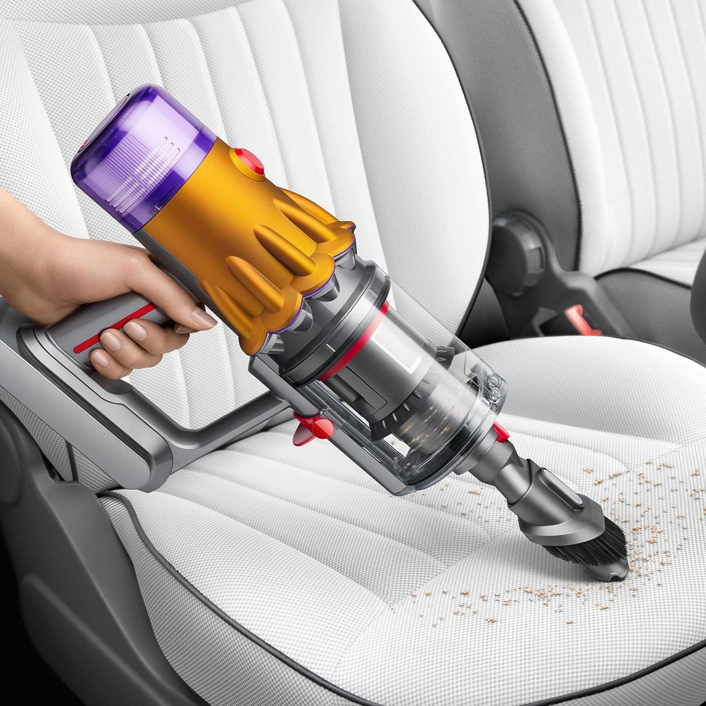 Dyson V12 Detect Slim Absolute Cordless Vacuum Cleaner, 350W, 3.5HRS Charge Time - Yellow/Nick