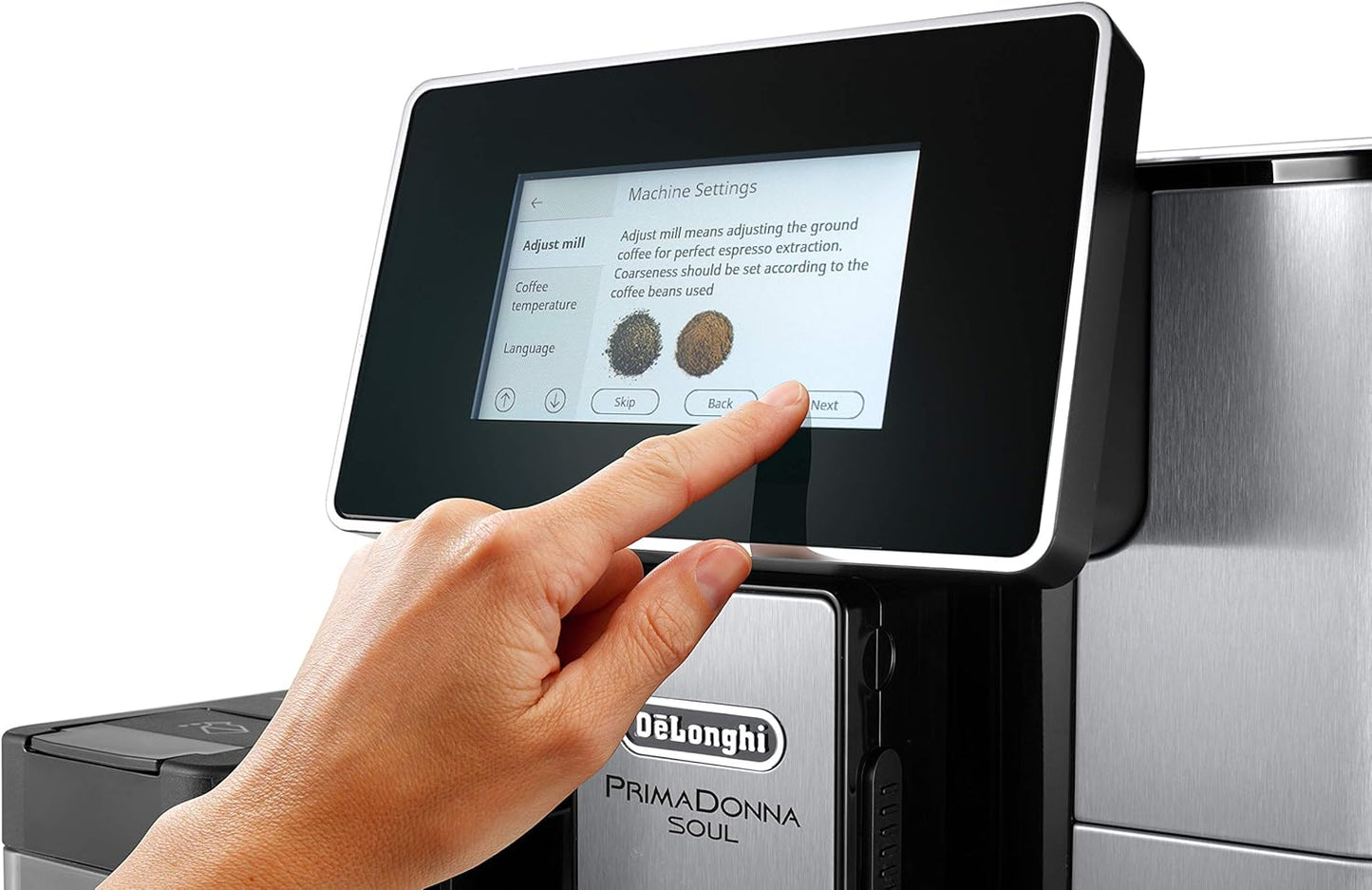 De'Longhi Primadonna Soul, Fully Automatic Bean to Cup, Espresso an Cappuccino Coffee Maker, ECAM610.75.mb, Black and Silver