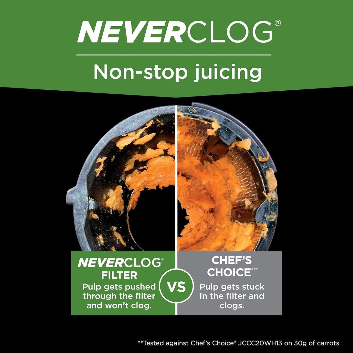 Ninja Neverclog Cold Press Juicer 0.7 L, 150 W JC151ANZ
