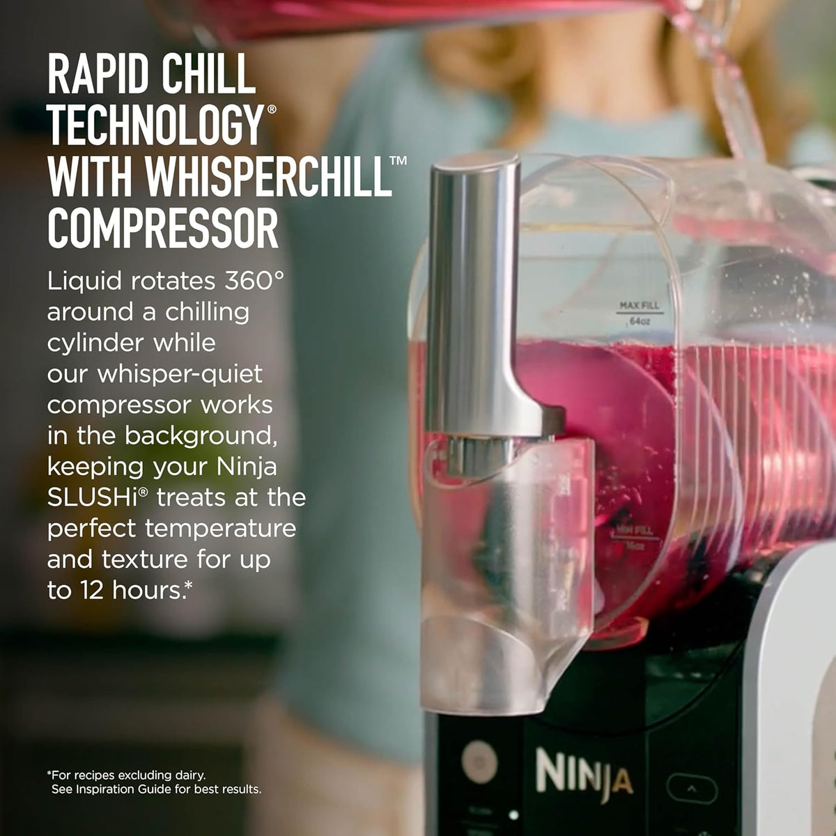 Ninja SLUSHi Professional Frozen Drink Maker with Rapid Chill Technology 5 Preset Programs, Frozen Margaritas, Frappés , Middle East Version 1.9 L 200 W FS301ME Black