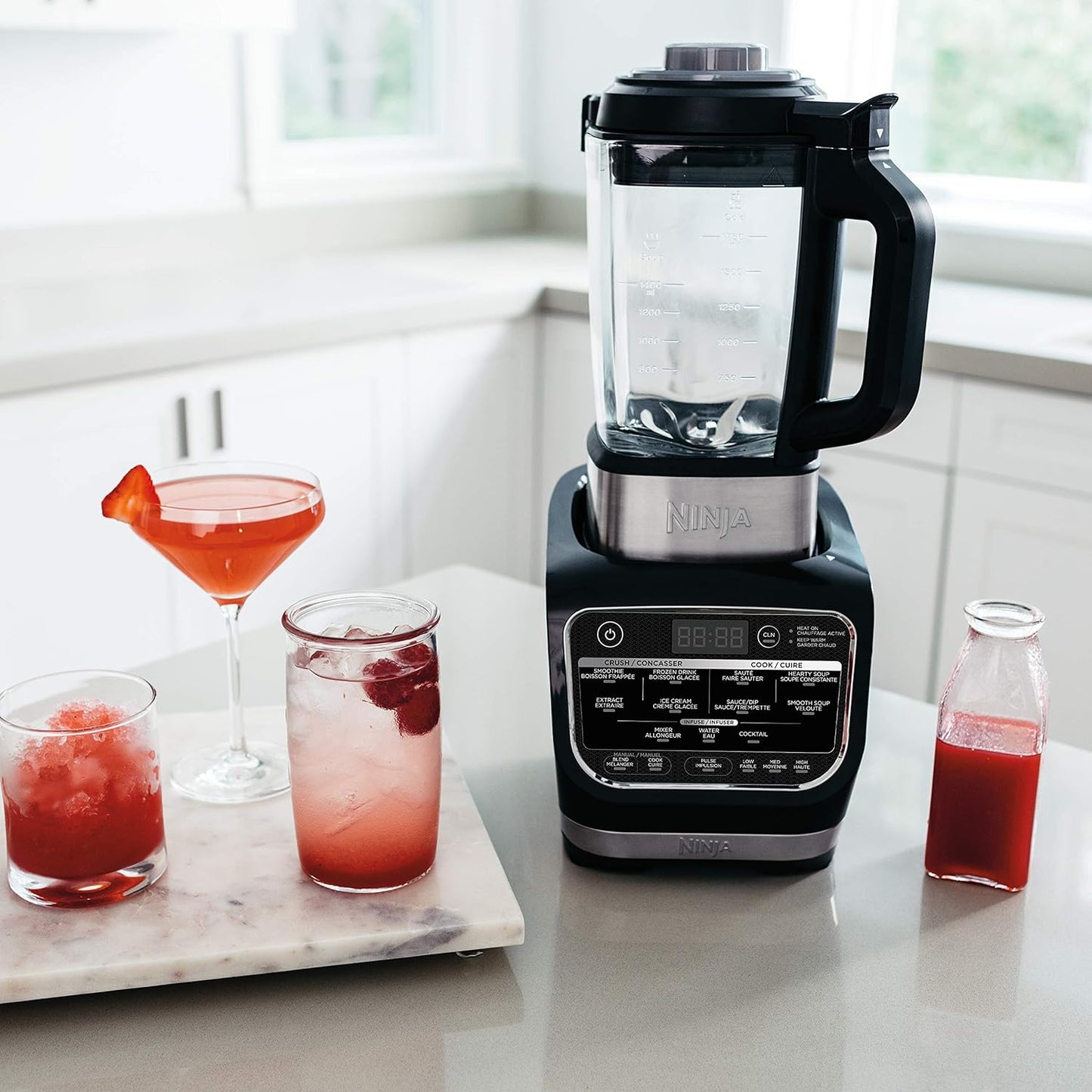 Ninja Foodie Countertop Blender with Attachments, 1.8 Liters, 1000W, Black and Silver - HB150