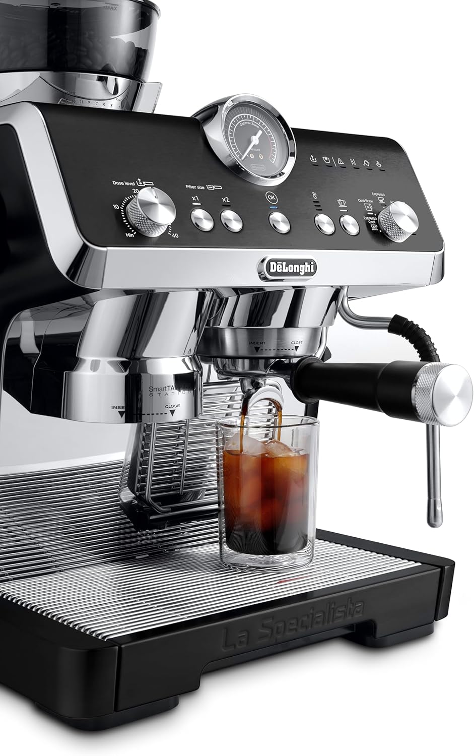 Delonghi La Specialista Opera Manual Coffee Machine, 2 Liters - 1550 Watt, Black - EC9555.BK