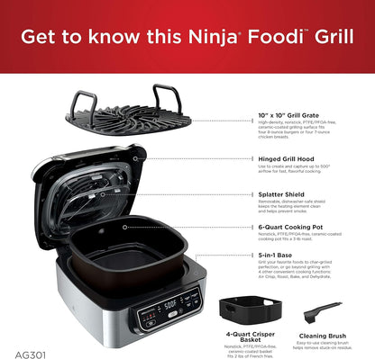 Ninja Foodi Health Grill & Air Fryer 5.7L AG301ME