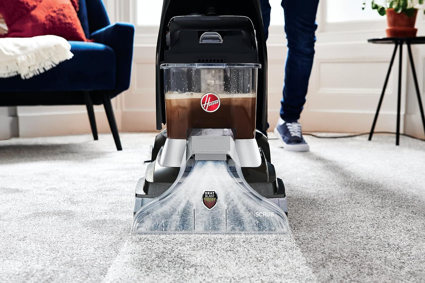 Hoover Carpet Washer Power Scrub Xl+ With Spinscrub Technology Quick Dry Time, FH68002, 4.5 L 1200 W CDCW-PSME Black/Silver