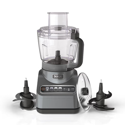 Ninja Food Processor, Professional Plus, 1000 Peak Watts, 4 Functions for Chopping, Slicing, Purees & Dough with 9-Cup Processor Bowl, 3 Blades, Food Chute & Pusher, Silver, BN601