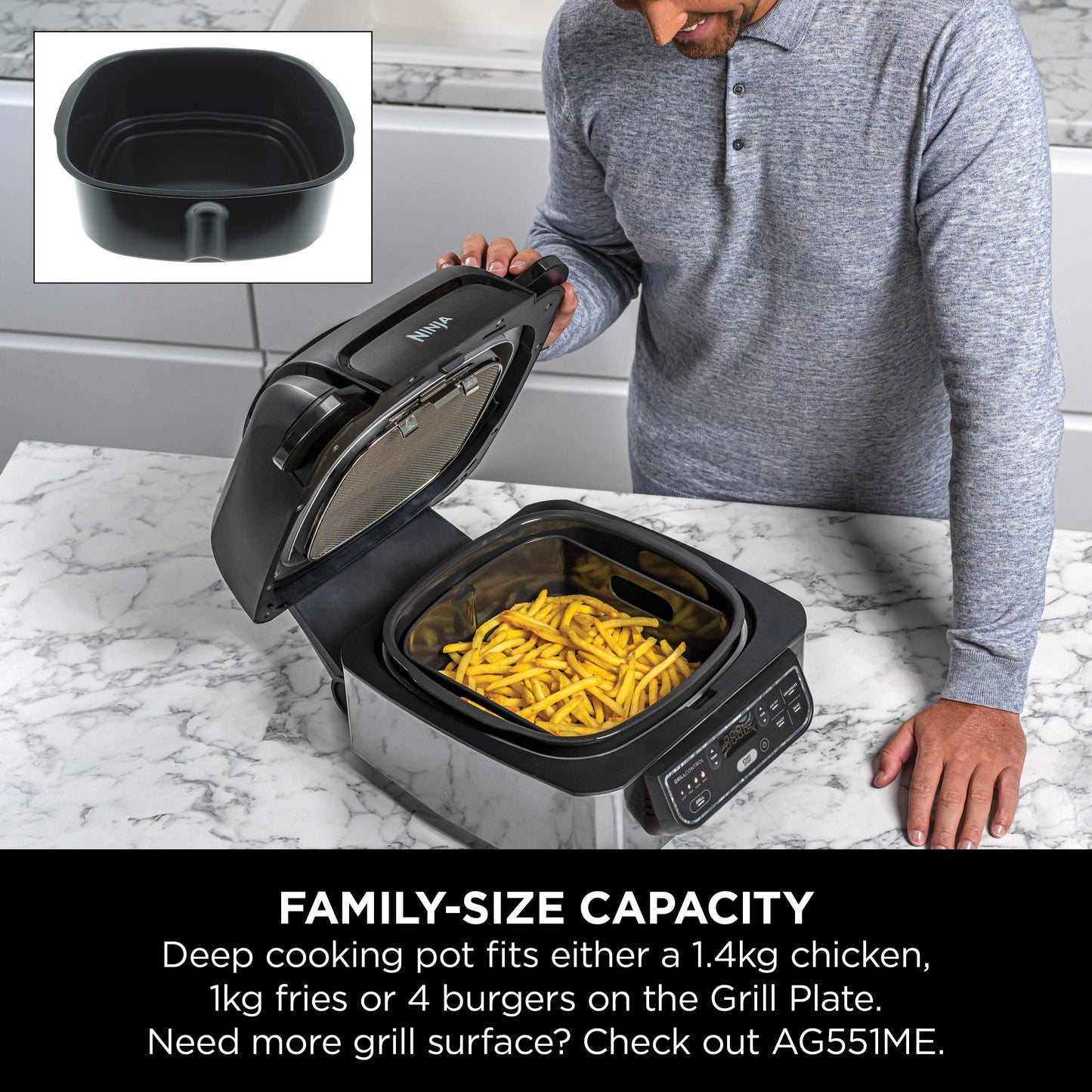 Ninja Foodi Health Grill & Air Fryer 5.7L AG301ME